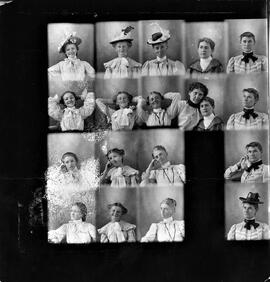 Alice Herum on left and snapshots of ladies in River Falls, circa 1910