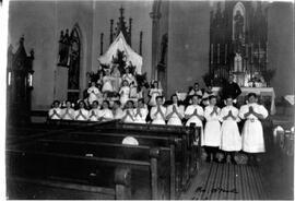 Ellsworth: Churches, St. Francis Church, inside, circa May 1914