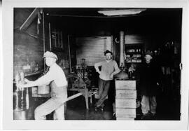 Ellsworth: Richter Hotel and Bar, inside of Bottling works, L to R Leo Richter, Harold Rice, Walt...