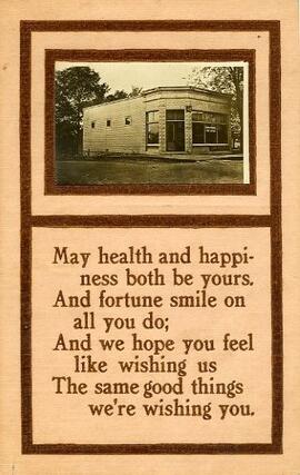Postcard with poem and image of city post office, Star Prairie, Wisconsin