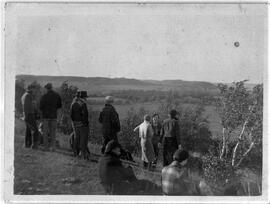 River Falls: churches, Congregational, youth on hill near Kinnickinnic River, 1936