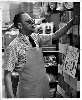 Iner Isaacson at IGA Super Valu in River Falls, 1976