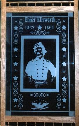 Engraved likeness of Colonel Elmer Ellsworth, Dairy Queen, Ellsworth, Wisconsin