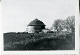 St. Croix County: agriculture, buildings, barns, round, south of New Richmond on Hwy 65, 1973