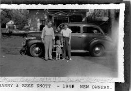 River Falls: Businesses, Melgard Monument, undated