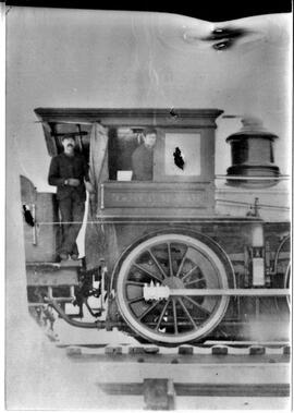 Omaha Road engine and crew, River Falls, undated