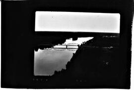 Grantsburg St. Croix River bridge at dusk, circa 1940