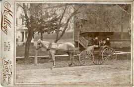 River Falls: People, identified, Florence Rudd, Lora Lovell, Lloyd Byrne, Mona Lovell, 1900