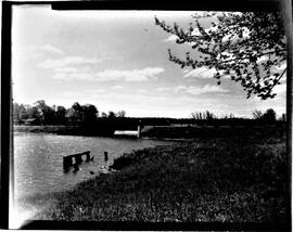 Burnett County: Views, lakes, Siren WIS, Little-Big Clam Lake, bridge between Big & Little Cl...