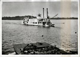 St. Croix River: Steamboat on river, circa 1900
