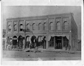 Boxund Building on West side of Main Street in River Falls, 1889