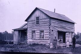 Joe and Barbara Wild in front of home, Rock Elm, circa 1890