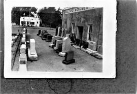 River Falls: Businesses, Melgard Monument, undated