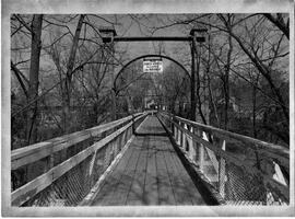 River Falls: Roads and bridges, footbridge over South Fork to Glen Park, undated