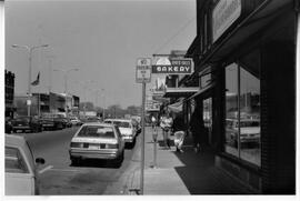 River Falls Bakery and other businesses on Main Street facing North, 1990