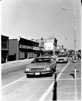 West side of Main Street looking North in River Falls, circa 1970