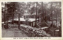 Rear of Dixie Lodge at Dixie Resort, Balsam Lake, Wisconsin