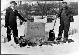 River Falls: Businesses, Melgard Monument, undated